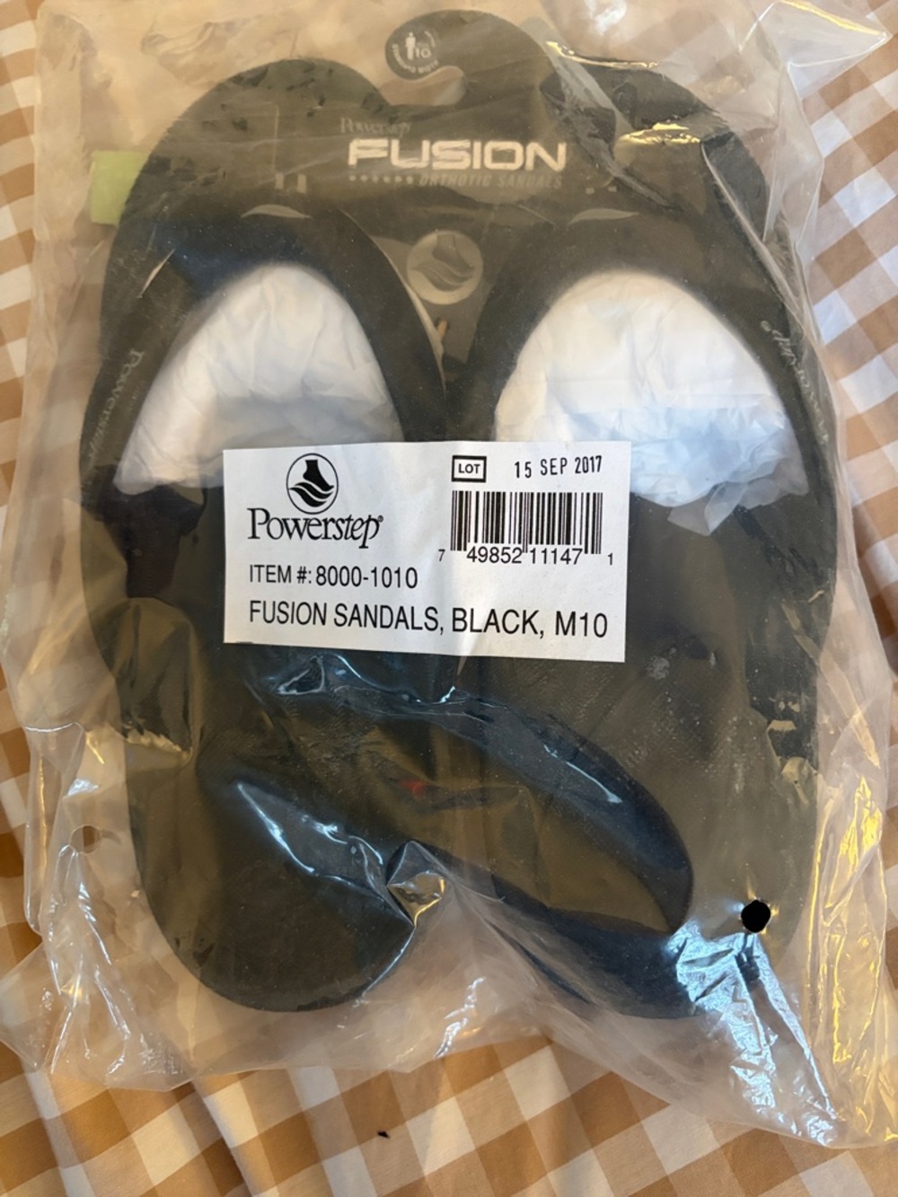 NWT Powerstep orthotic Fusion Men’s Black Sandals - M10